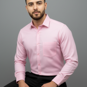 PSI Men’s Premium Pink Cotton Shirt | Slim Fit Casual & Formal Shirt for Men